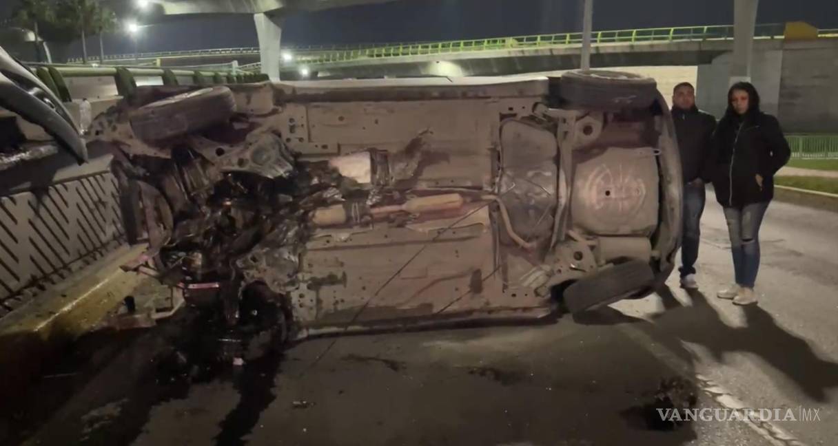 ¿Milagro post-Navidad? Saltillenses vuelcan en V Carranza y resultan ilesos
