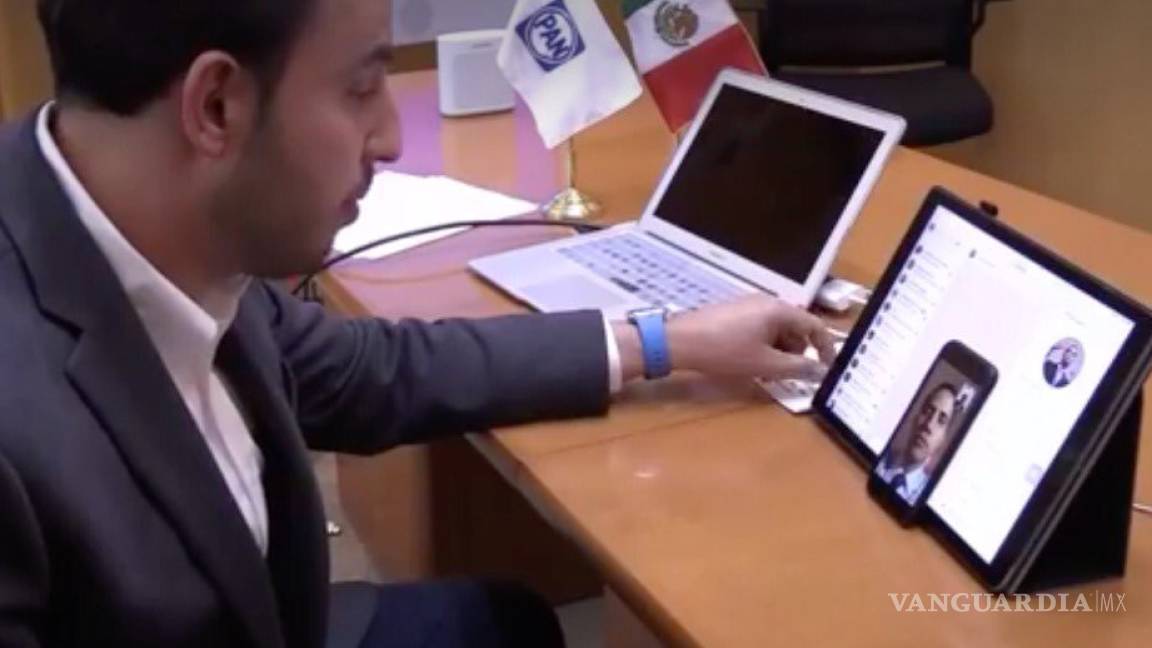 Marko Cortés externa apoyo a Juan Guaidó durante videollamada