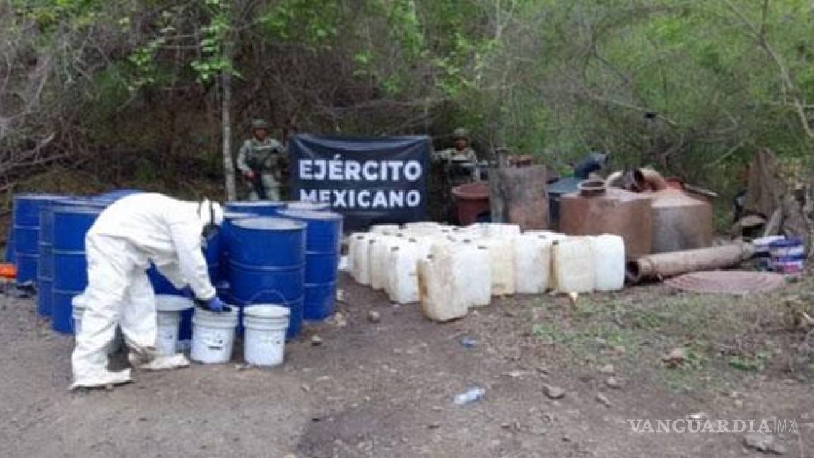 Ocho narcolaboratorios asegurados en Sinaloa y Durango