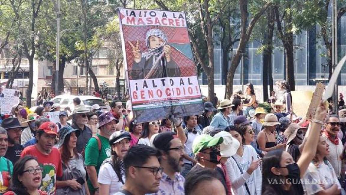 Protestan en CDMX contra bombardeos de Israel, exigen que México condene “genocidio”