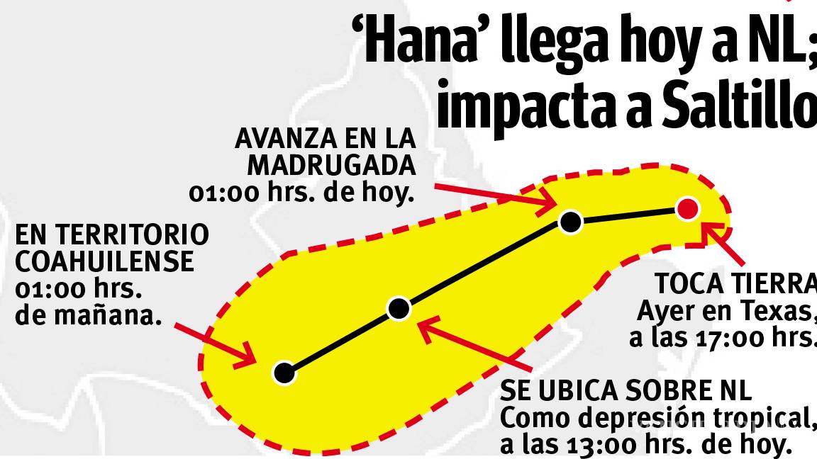 $!Huracán ‘Hanna’ llega hoy a Nuevo León e impacta a Saltillo; familias en riesgo se resisten al desalojo