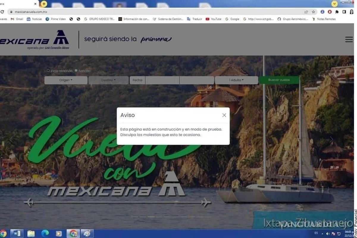 A pocos días de que inicie Mexicana, su página sufre modificaciones que generan confusión