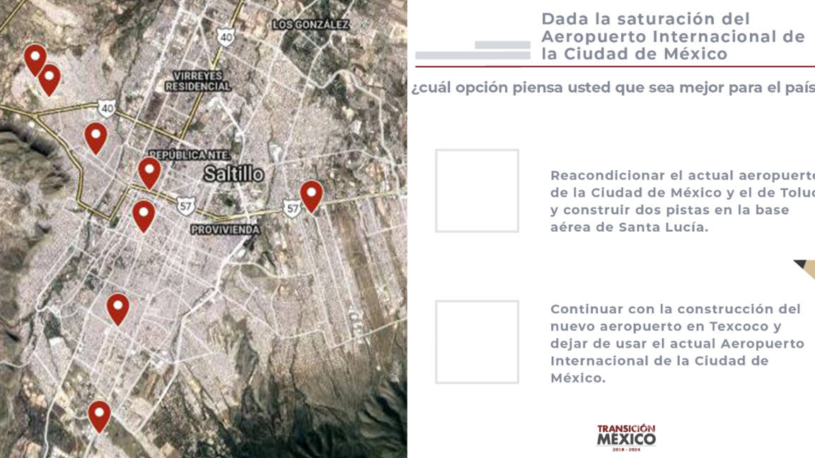 Morelos, Teresitas y Saltillo 2000, serán las colonias donde se realizará la consulta por el Nuevo Aeropuerto de México