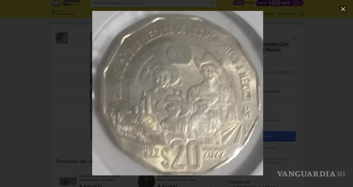 $!La moneda mexicana de $20 pesos que conmemora los 100 años de la llegada de los menonitas a México ha capturado la atención de coleccionistas.