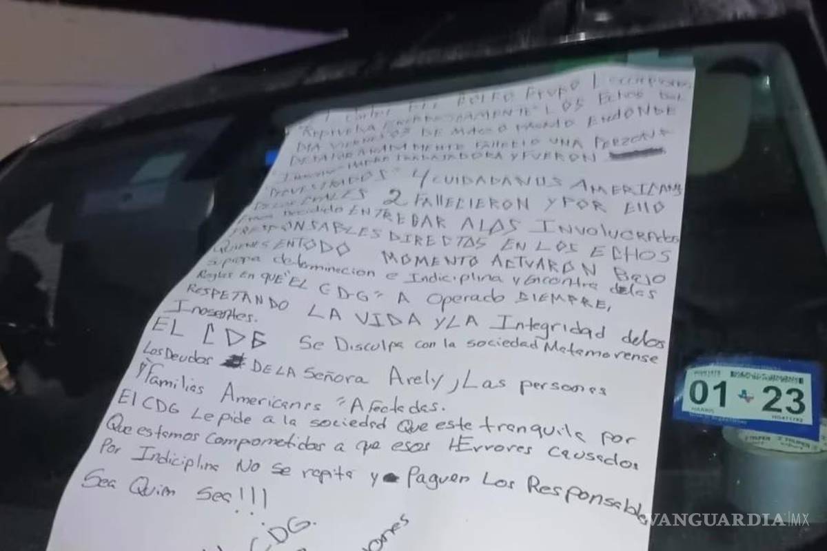 $!En una cartulina desplegaron un mensaje