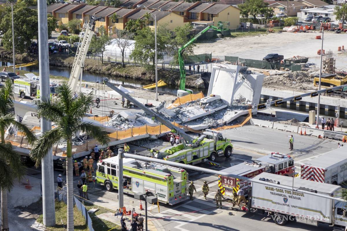 Cifra de muertos aumenta a 6 en el colapso del puente del sur de la Florida