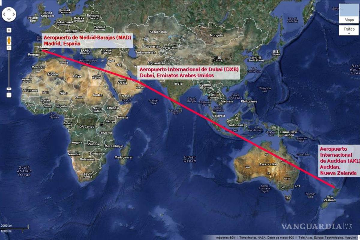 $!14 mil 200 kilómetros y 17 horas es la ruta aérea con mayor distancia