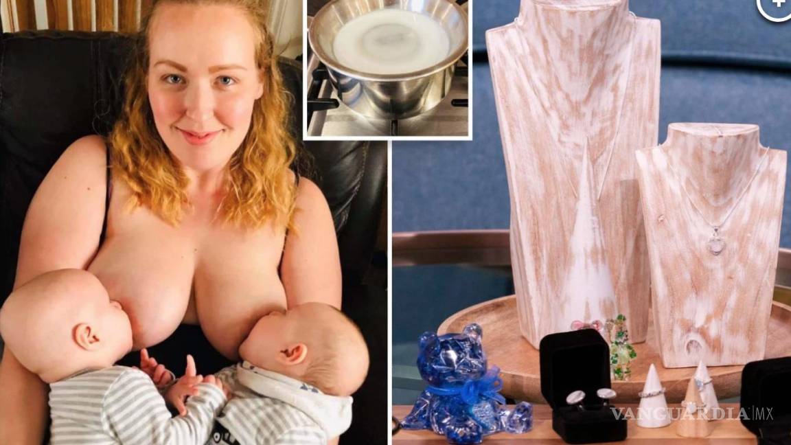 Madre británica hace joyas con su propia leche materna