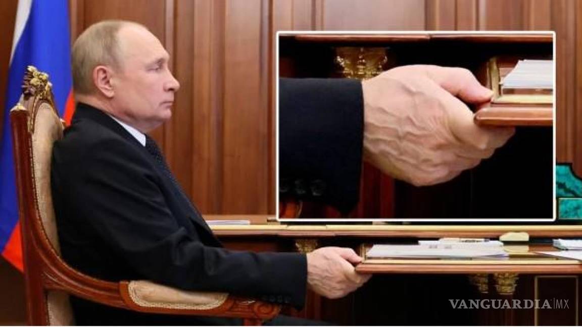 Putin es captado agarrando una mesa con las venas abultadas mientras aumentan rumores de su enfermedad