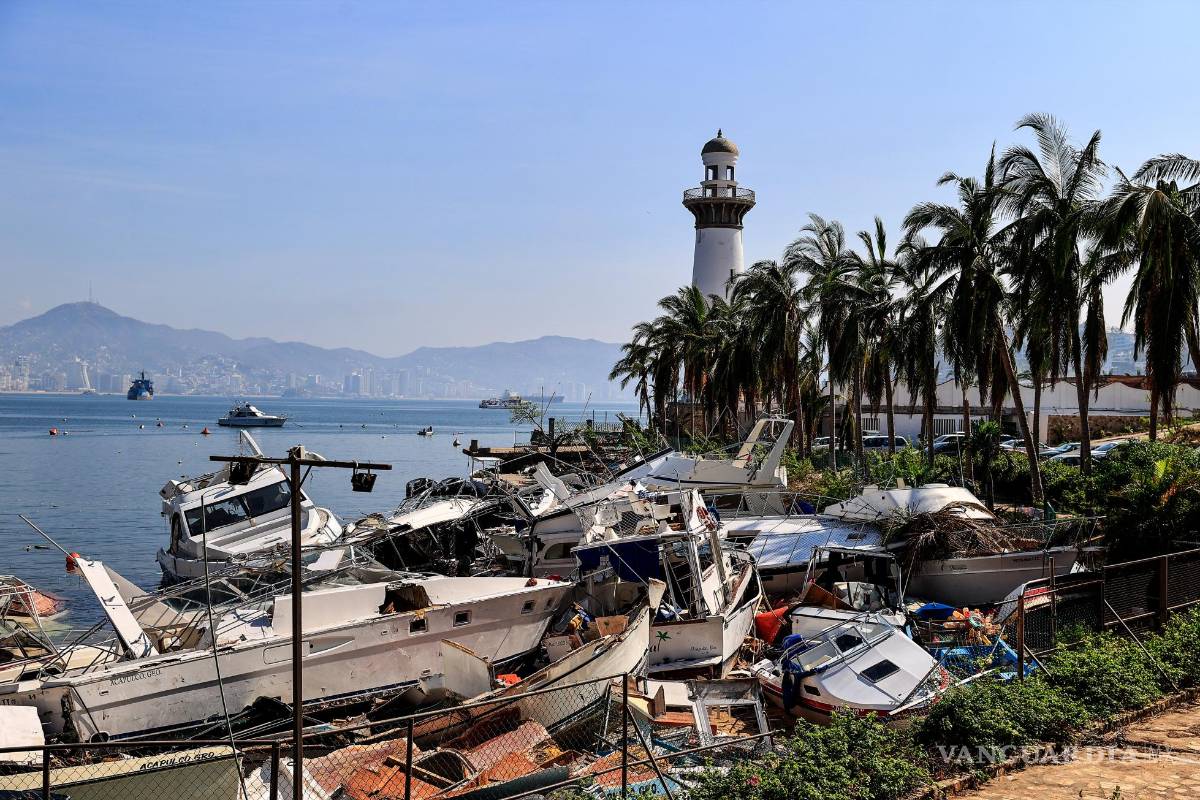 $!Fotografía de una zona afectada tras el paso del huracán ‘Otis’ en Acapulco.