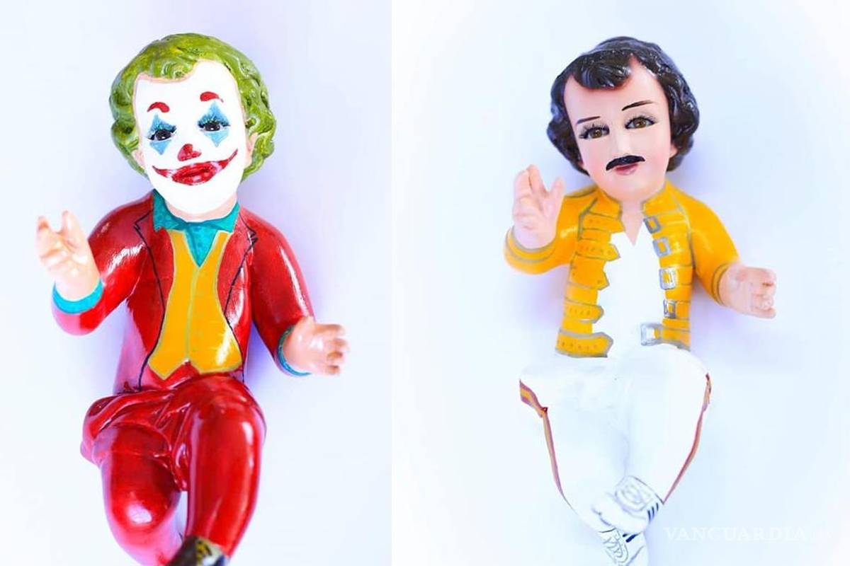 Venden al Niño Dios en redes sociales...¡disfrazado de Freddie Mercury, Joker y Gokú!
