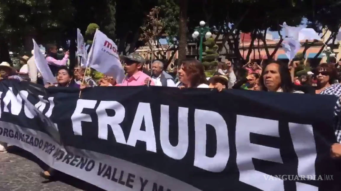 “Martha Erika entiende, Puebla no te quiere”, protestan en Puebla y acusan fraude