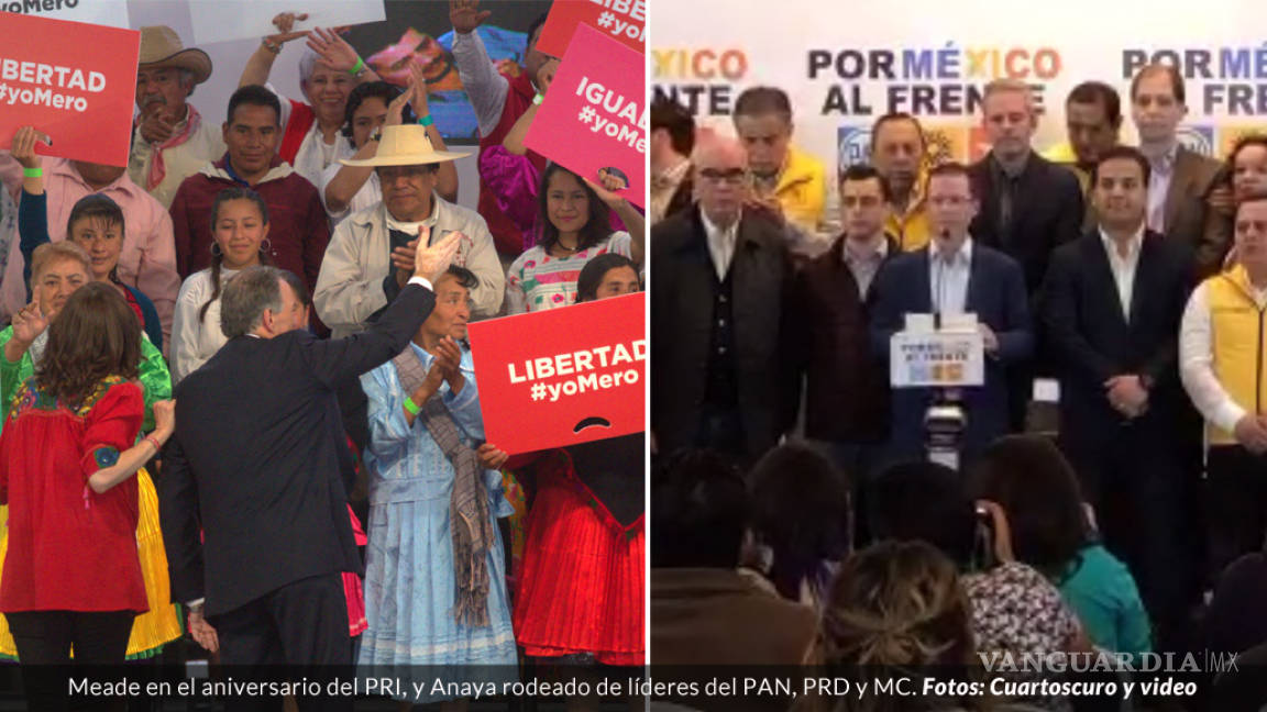 Anaya promete ir contra actos de corrupción con EPN; Meade: lava culpas y dinero con la elección