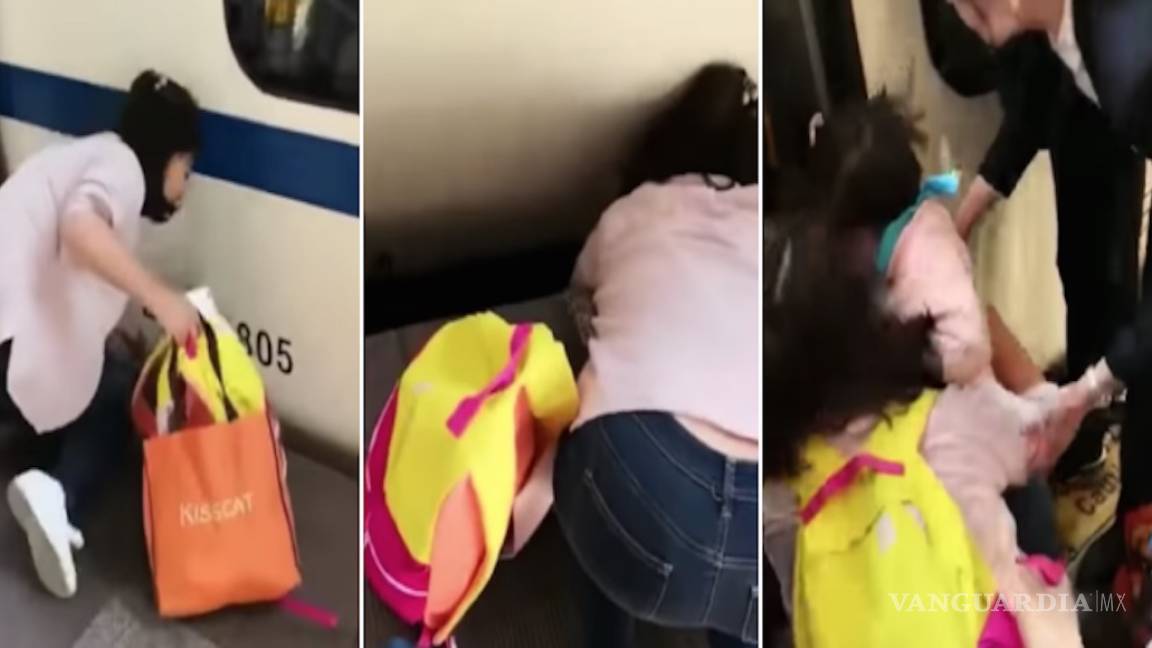 Niña cae a las vías del tren, su mamá estaba distraída con su celular (video)