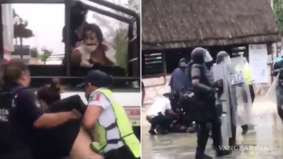 Policías de Quintana Roo violentan a manifestantes ambientales