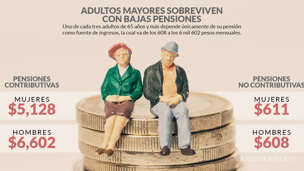 $!4.7 millones de ancianos en México sobrevive su vejez con una pensión mensual de 600 pesos