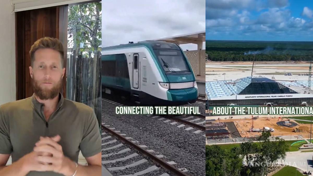 Elogia influencer construcción del Aeropuerto de Tulum y presume el Tren Maya