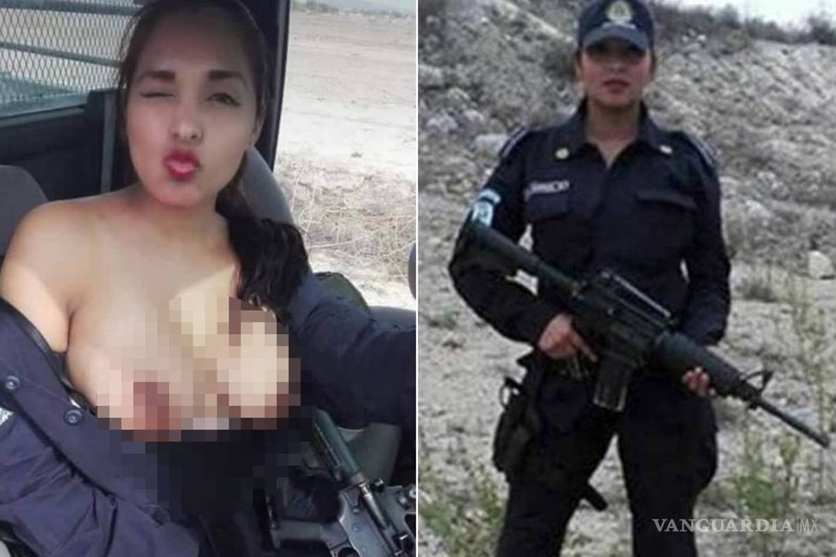 Policía de Nuevo León posa en topless en patrulla y con uniforme; es suspendida