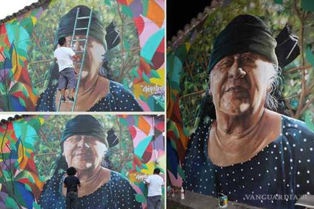 Con aerosoles y pinceles rinden homenaje a la cultura zapoteca