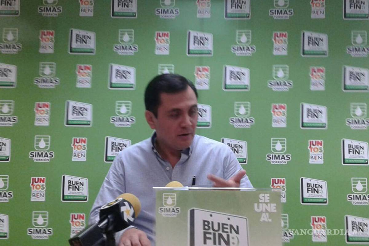 Condonará Simas Torreón recargos a usuarios en el Buen Fin