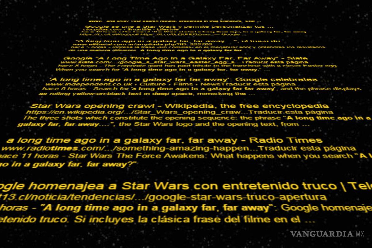 Busca 'A long time ago in a Galaxy far, far away' en Google, te sorprenderás