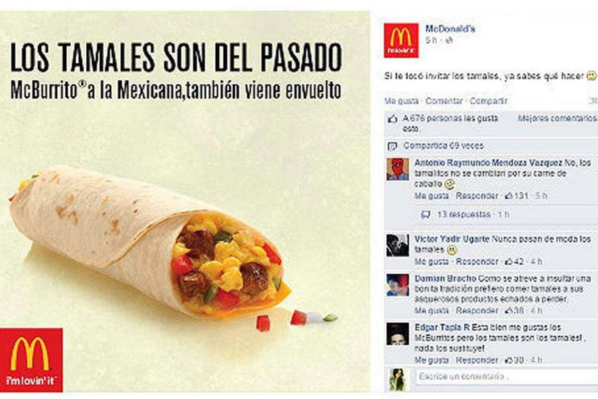 McDonald's se disculpa por señalar que los "tamales son del pasado"