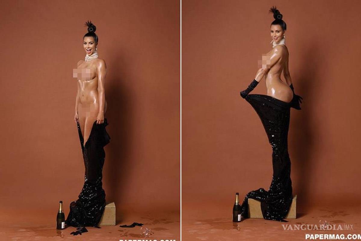 No le bastó enseñar el trasero, Kim Kardashian se desnuda totalmente