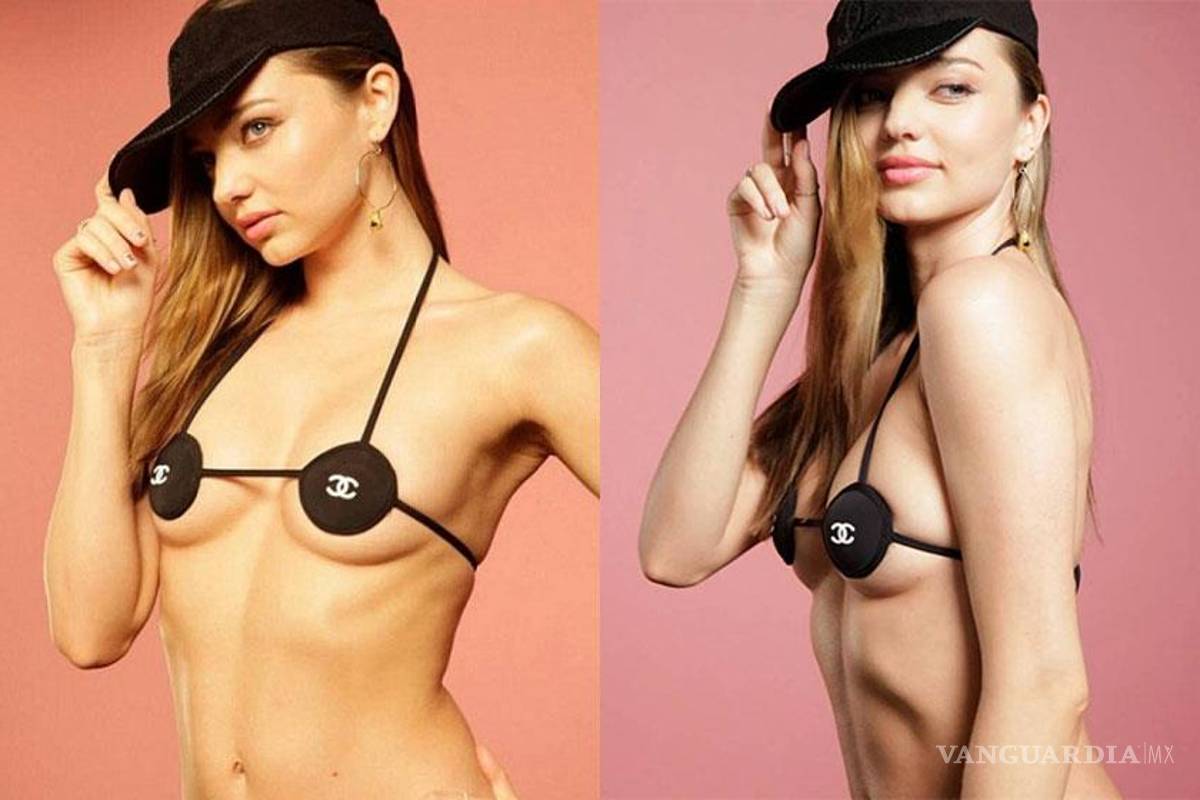 Miranda Kerr casi desnuda, luce mini brasier Chanel