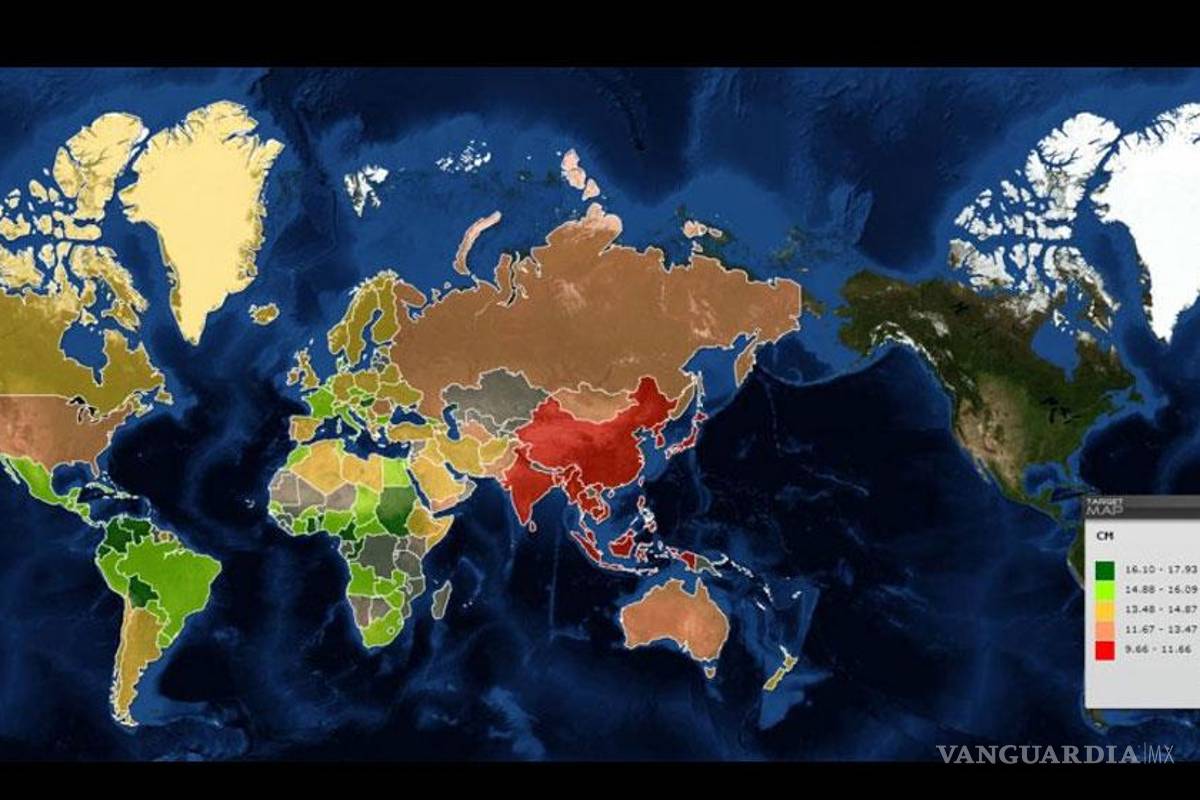 ¿En qué países están los hombres más dotados?