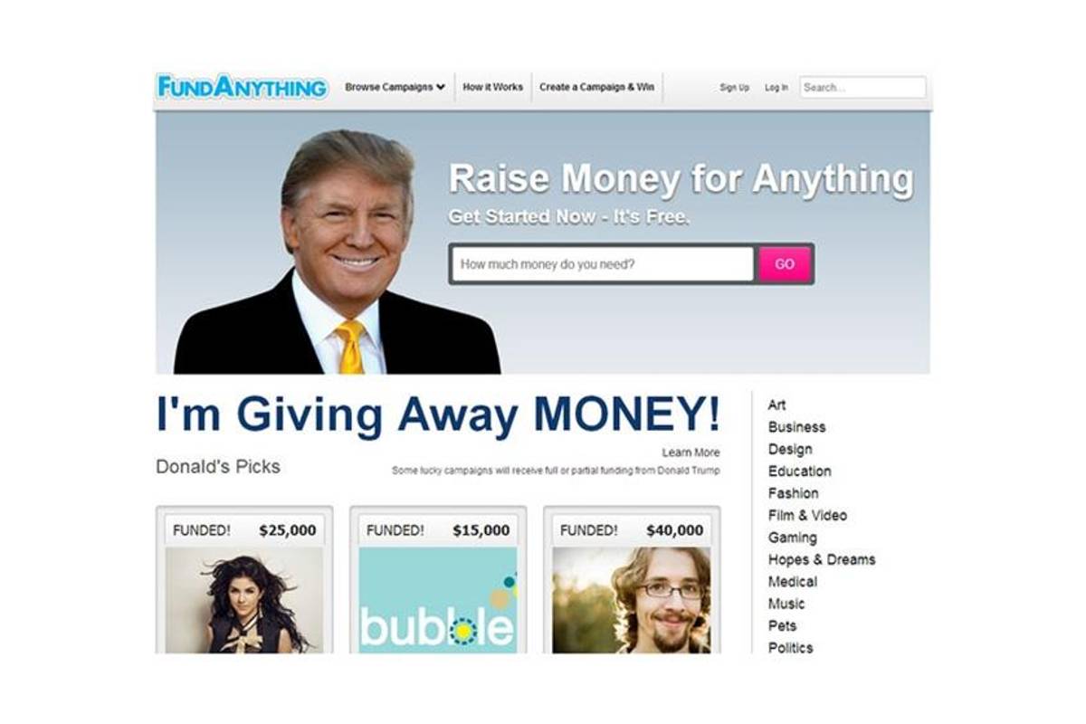 Donald Trump podría financiar tu proyecto