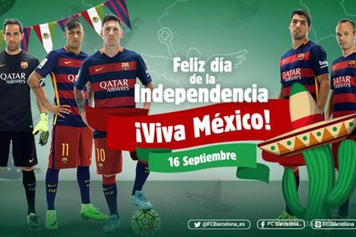 Barcelona felicita a los aficionados con un Viva México