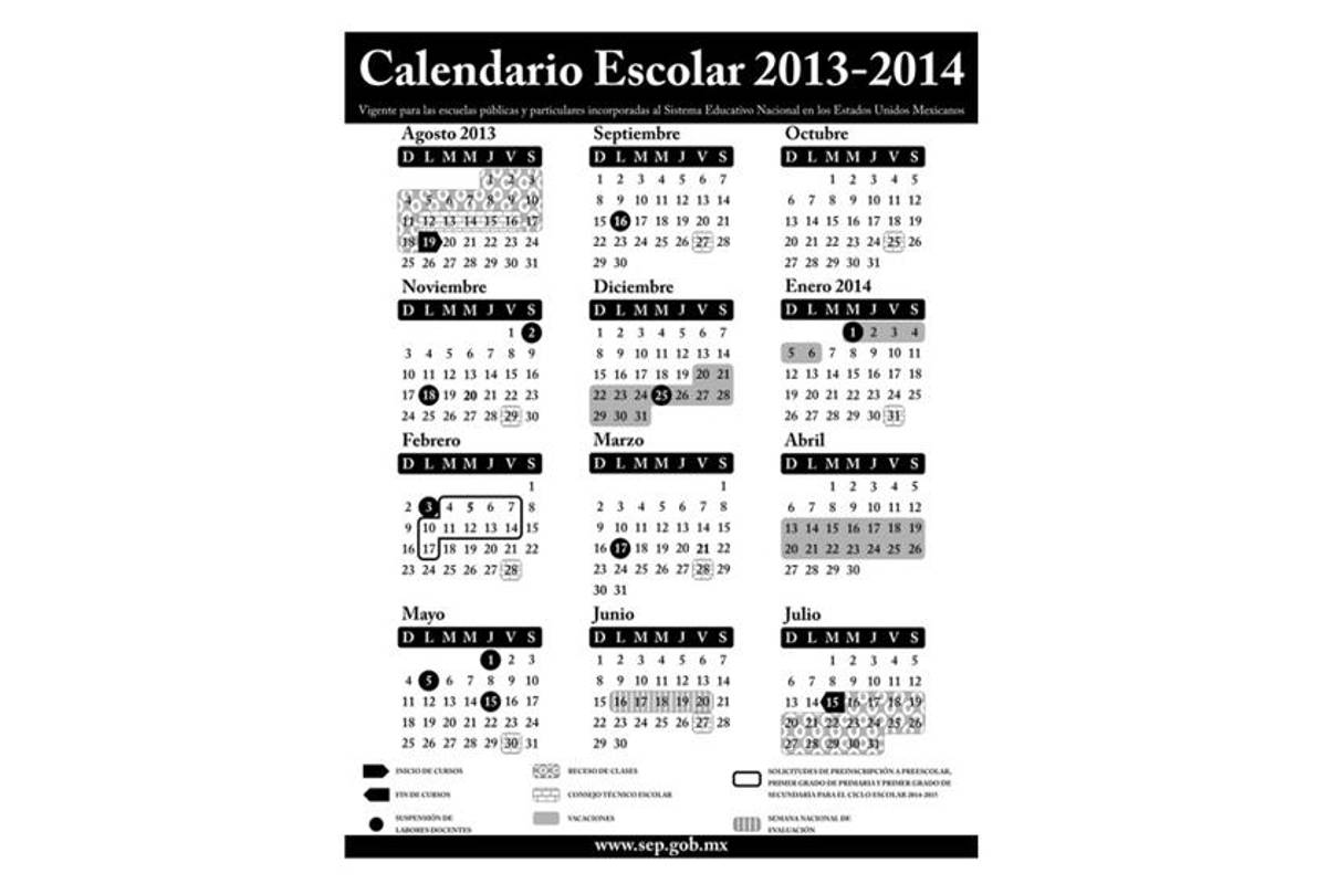 SEP da a conocer el calendario escolar 2013-2014