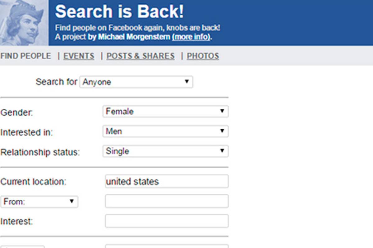 ‘Search is Back’, el buscador (no oficial) que encuentra todo en Facebook