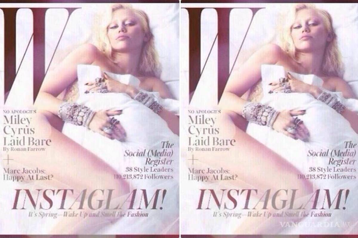 Filtran portada de Cyrus desnuda en la cama