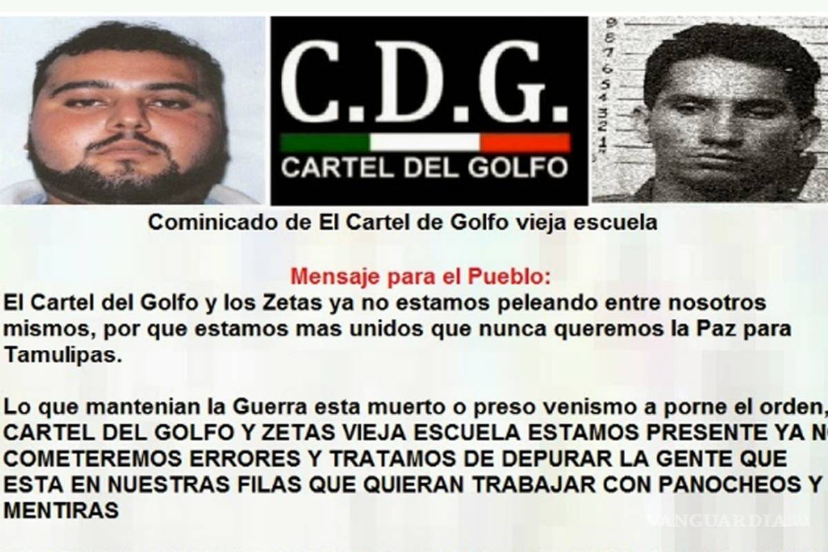 Mediante comunicado, Cártel del Golfo y Los Zetas anuncian alianza en Tamaulipas