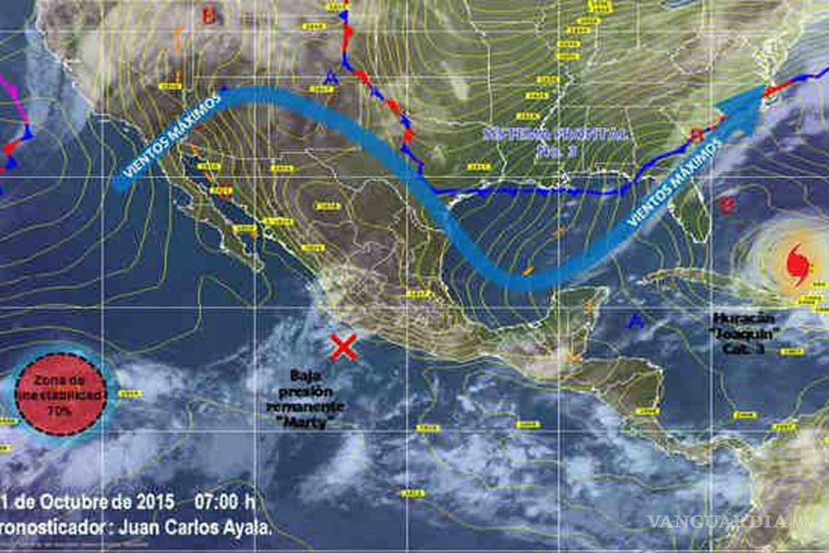 Ojo del poderoso huracán Joaquín, sobre el centro de las Bahamas; EU en alerta