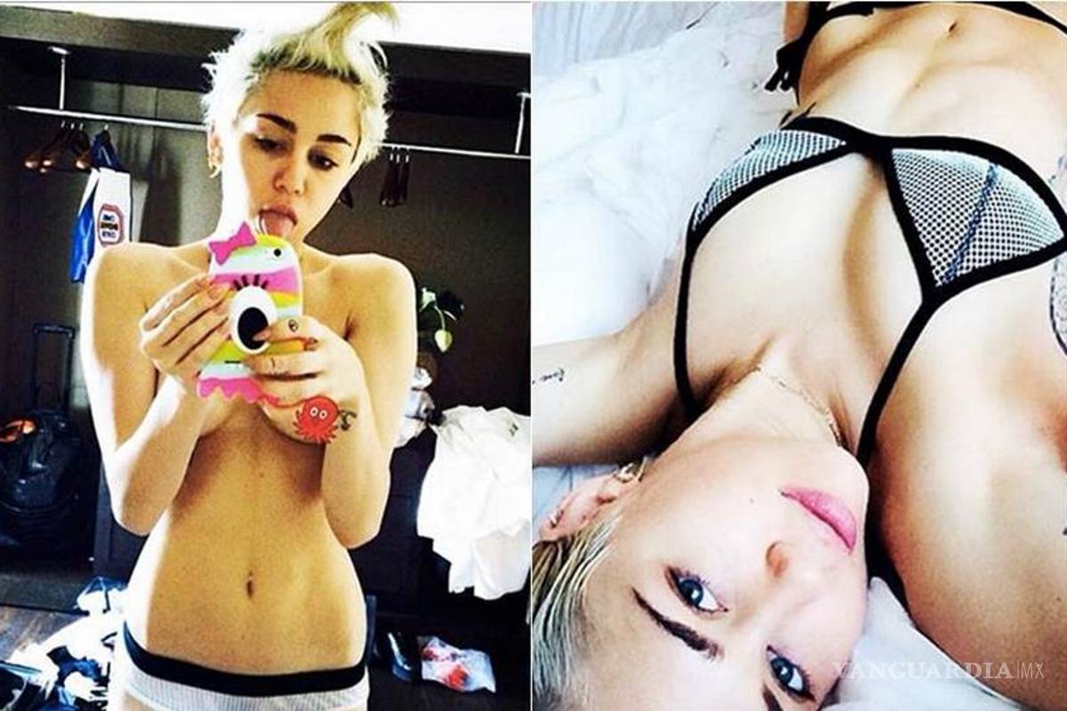 Miley Cyrus, topless antes del baño