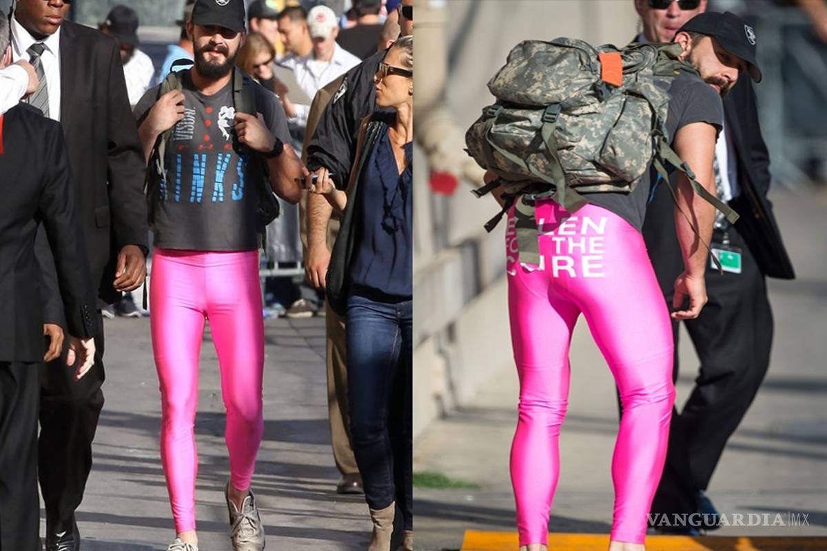 Shia Labeouf aceptó reto y cambia jeans por leggins