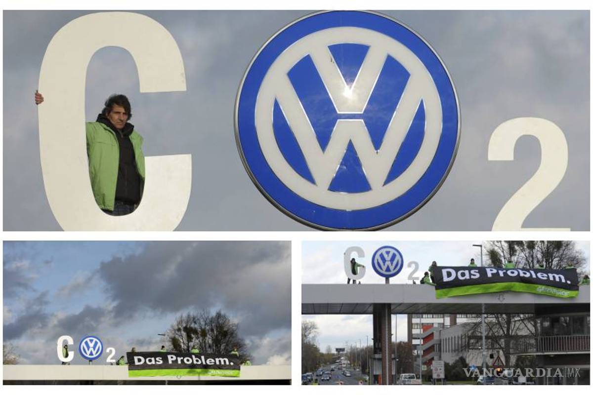 Activistas de Greenpeace cambian el logotipo de VW