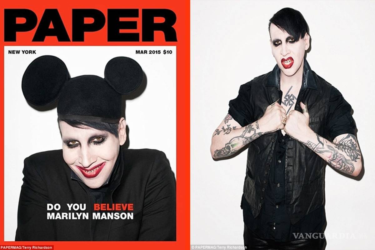 Marilyn Manson posa como un grotesco Mickey Mouse