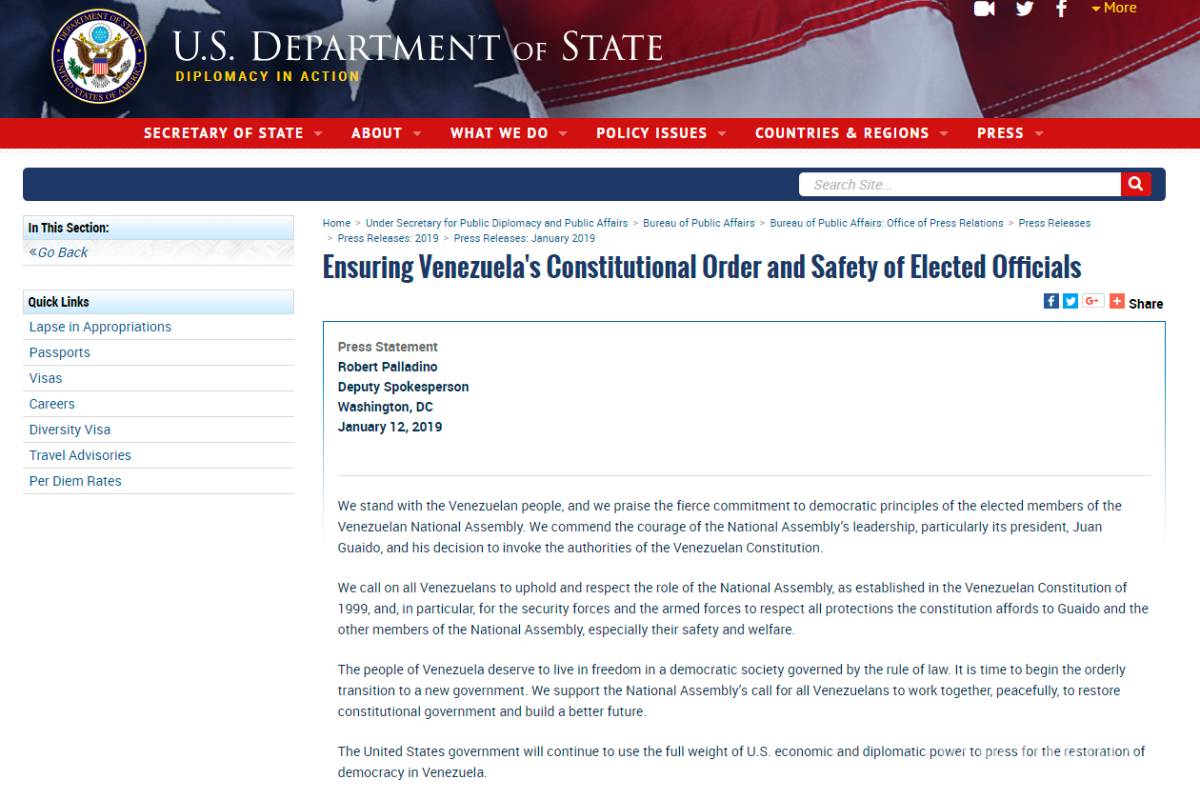 $!EU reitera su apoyo por un cambio de gobierno en Venezuela