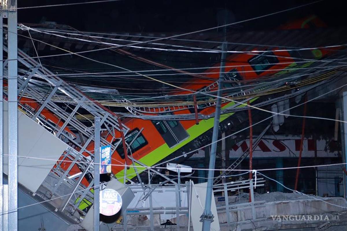 $!Imágenes del desplome en el metro en CDMX