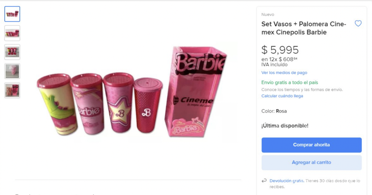 $!Una imagen que se hizo viral fue la de un paquete de palomeras y vasos de Barbie en casi 6 mil pesos.