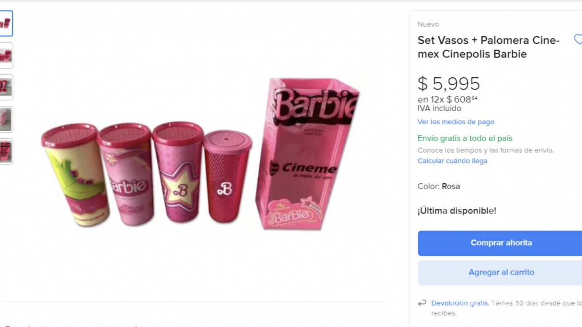 $!Una imagen que se hizo viral fue la de un paquete de palomeras y vasos de Barbie en casi 6 mil pesos.