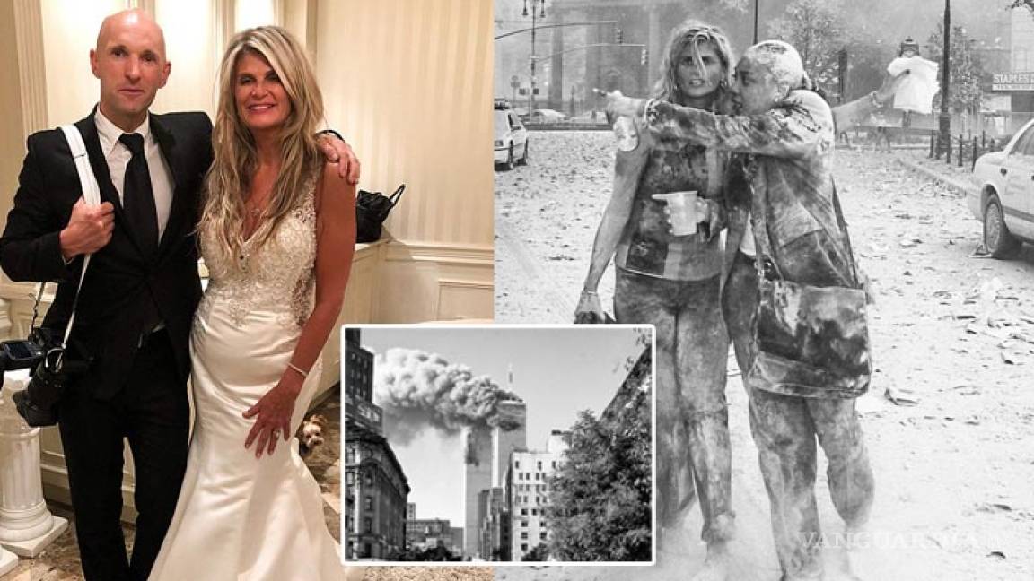 Mujer de la famosa fotografía del 9/11 contrató al mismo fotógrafo para su boda
