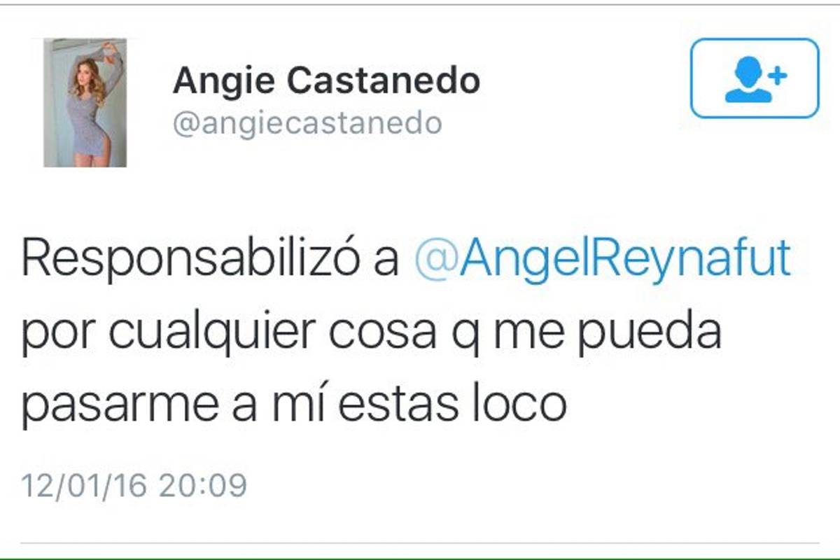 Estás loco: tuitea la ex de Angel Reyna