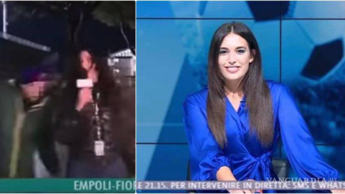Reportera italiana es acosada sexualmente en vivo por aficionado