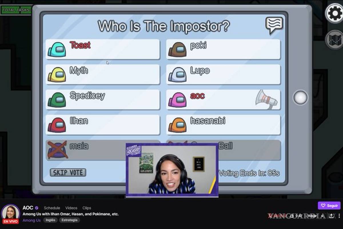 Alexandria Ocasio, congresista de EU, 'rompe' Twitch jugando 'Among Us'
