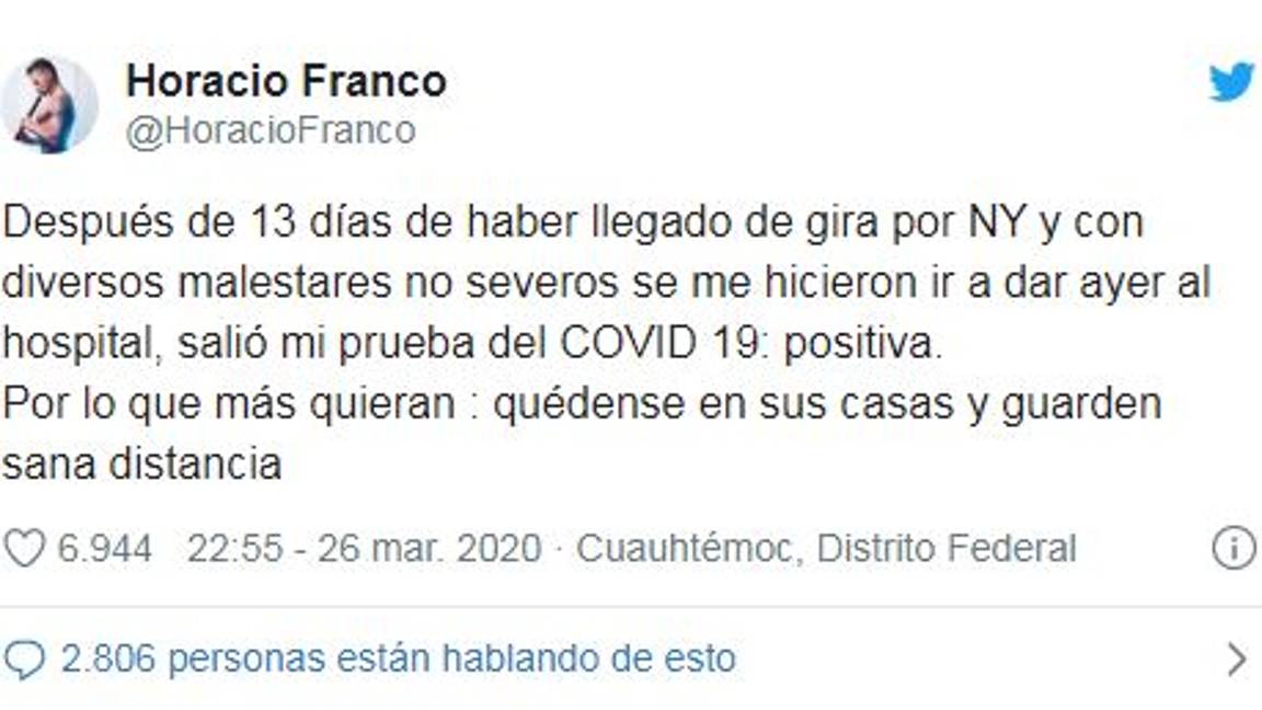 $!El flautista mexicano Horacio Franco da positivo a COVID-19