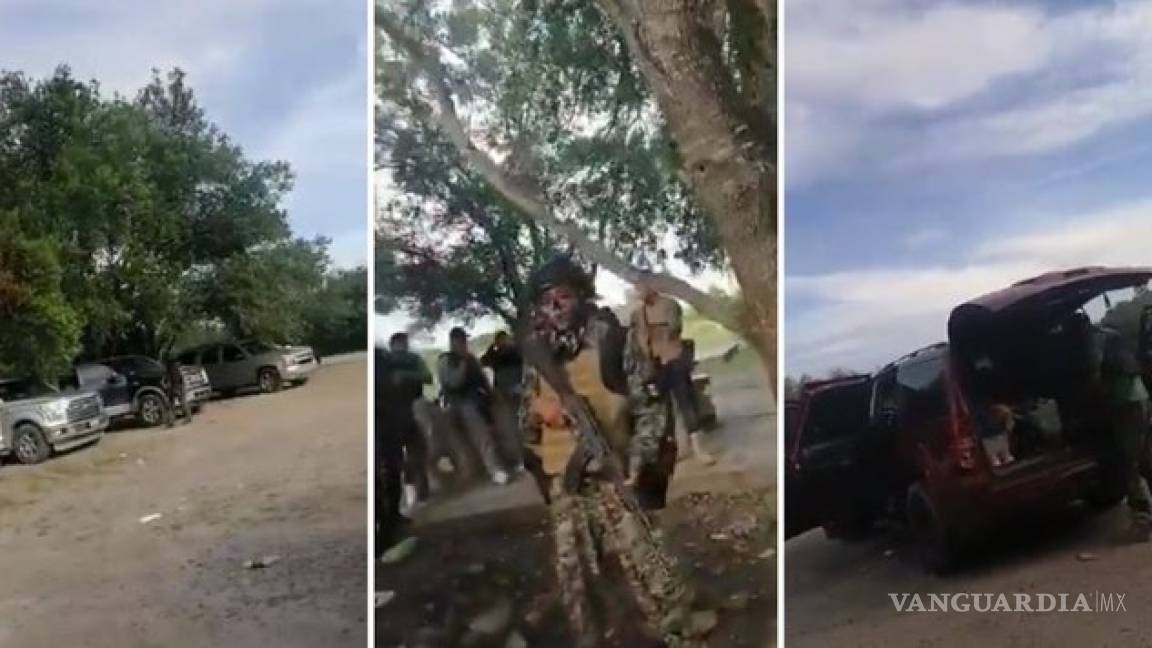 Sicarios del Cártel del Noreste presumen camionetas robadas en carretera Monterrey-Nuevo Laredo (video)